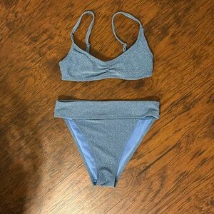 Aeropostal blue sparkle bikini set
